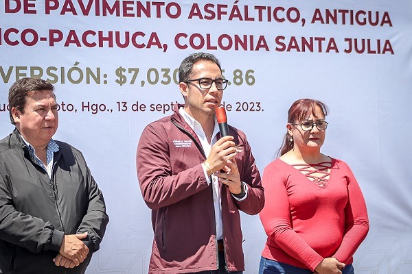 Inaugura SIPDUS pavimentación asfáltica en antigua carretera México-Pachuca