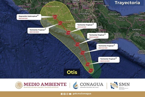 Prevén lluvias en Hidalgo por tormenta “Otis”
