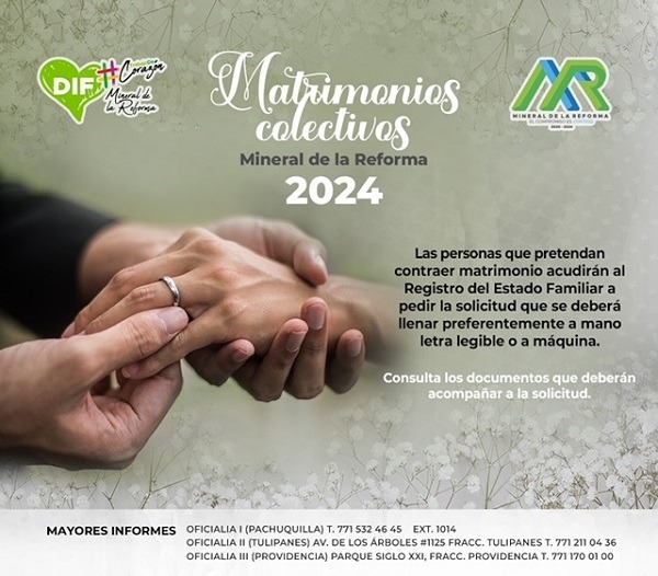 Israel Felix soto invita a participar en los matrimonios colectivos, en el marco del Día del Amor y la Amistad