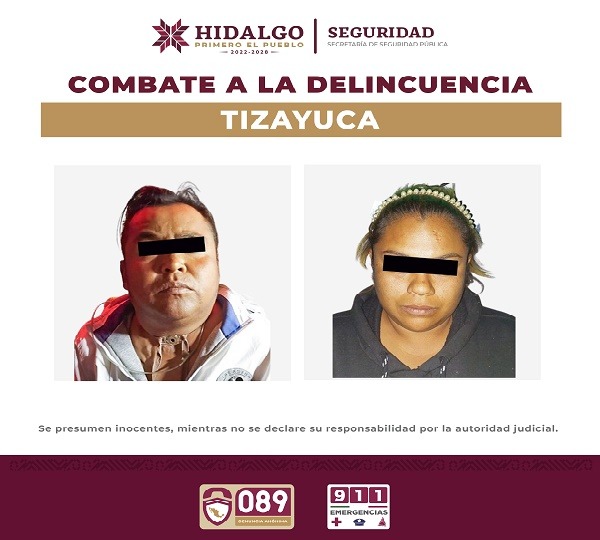 Mantiene SSPH firme combate contra el narcomenudeo; detienen a 2 en Tizayuca