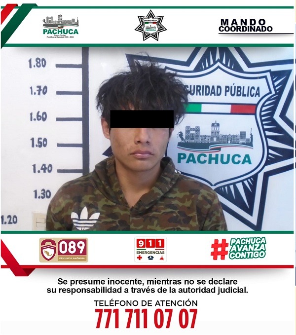 Policía de Pachuca detiene a hombre por violencia intrafamiliar