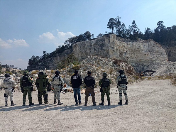 FGR en Hidalgo realiza cateo por delito ambiental en una mina localizada en el paraje «El Picacho»