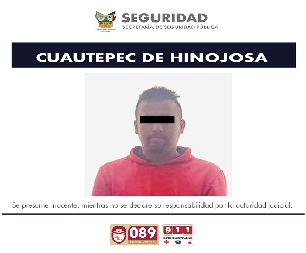 Durante patrullajes en 2 municipios, elementos de la SSPH asegurana sujeto armado e hidrocarburo