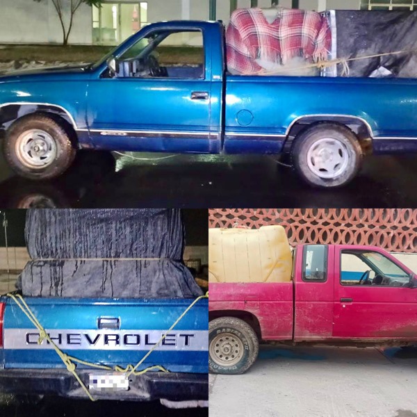 Mediante patrullajes, aseguran dos vehículos con hidrocarburo