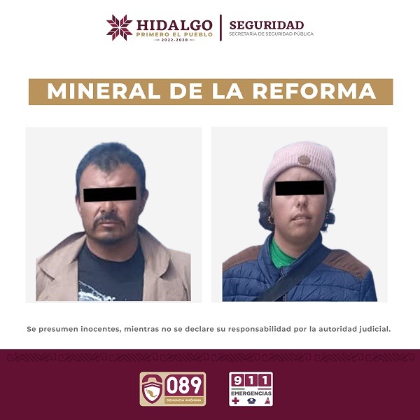 Detienen a dos personas por delitos contra la salud en Mineral de la Reforma