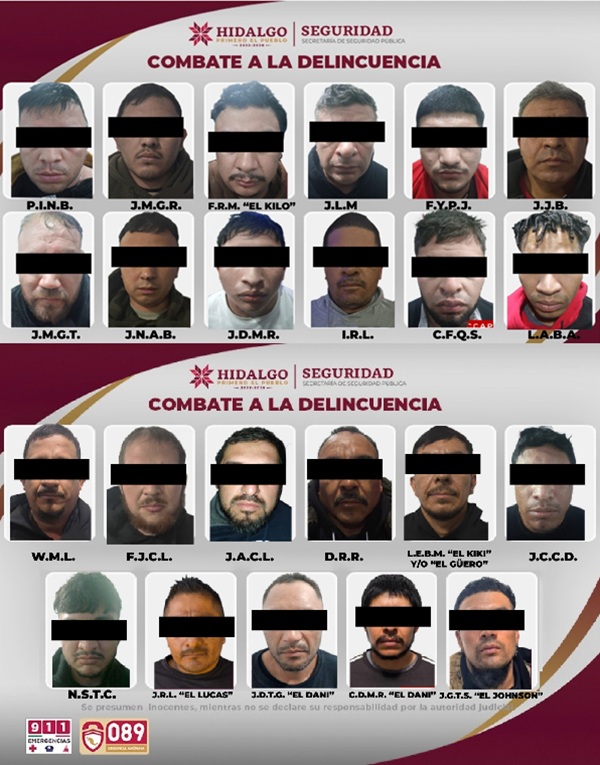 Detienen en Atotonilco de Tula a 23 integrantes de grupo armado generador de violencia en Hidalgo