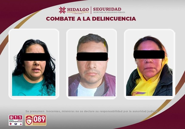 SSPH desmantela dos puntos de venta de droga en Apan, hay 3 detenidos