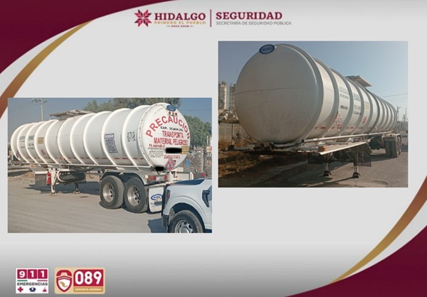 SSPH recupera en Tizayuca remolque cisterna con reporte de robo