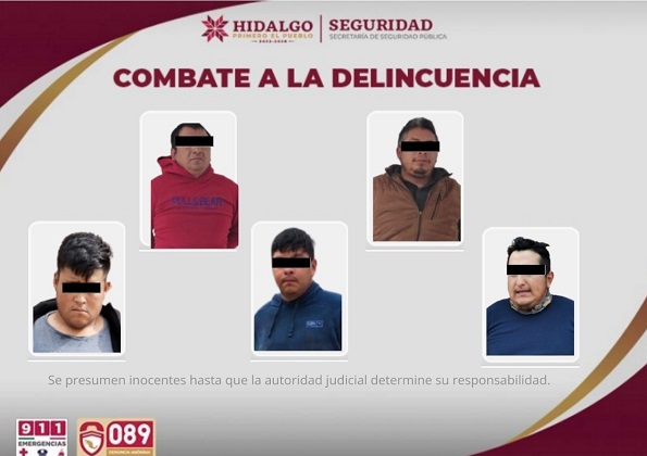 Tras agresión a policías municipales, SSPH asegura a seis presuntos huachicoleros en Acaxochitlán