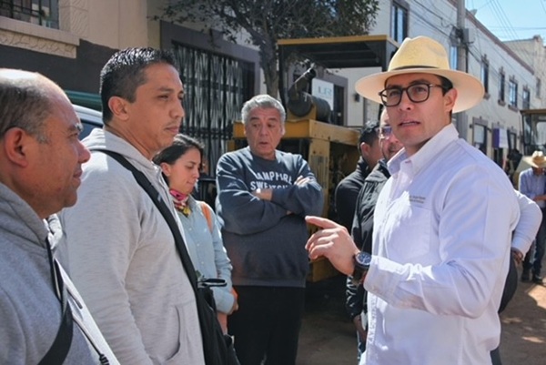 Supervisa alcalde Jorge Reyes avance de obras en el Centro de Pachuca