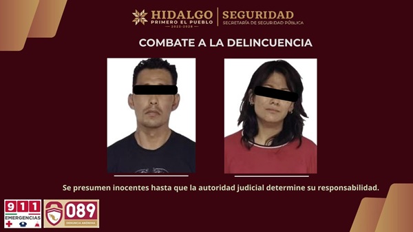 Caen una pareja tras robo a comercio en Tula, trataron de huir en un taxi