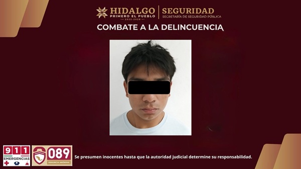 Policía Estatal detiene al «Oaxaco» en Tlahuelilpan, le aseguran más de 100 dosis de droga