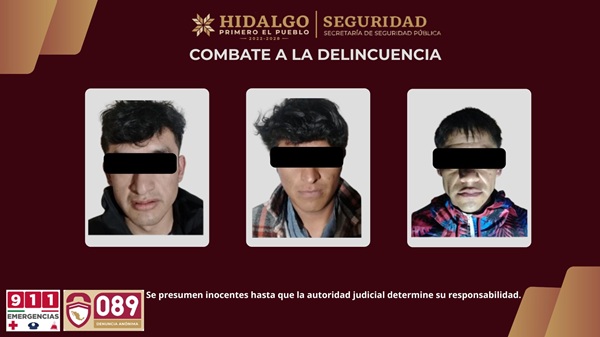 Caen 3 presuntos narcomenudistas tras operativo de la SSPH en Tepeji del Río