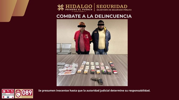 Rescata SSPH a tres empleadas y asegura a tres falsos trabajadores en asalto a tienda, en Tula de Allende
