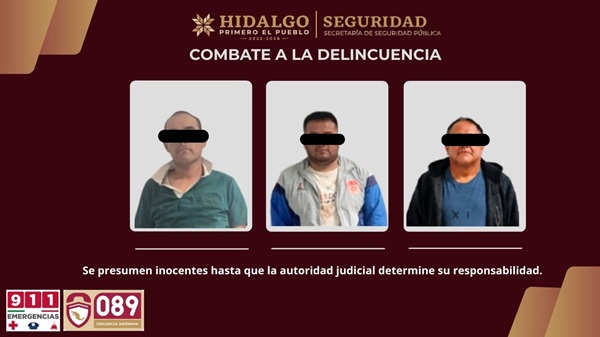 Desmantela SSPH presunta banda de “montachoques” en la México-Pachuca; tres detenidos