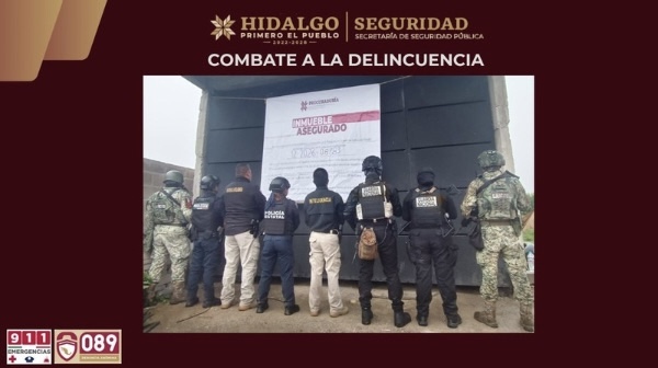 Operativo coordinado en Tlaxcoapan: SSPH asegura hidrocarburo, droga y vehículos con reporte de robo