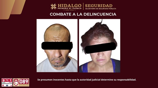 SSPH desarticula presunto punto de venta de droga en Pachuca, hay 2 detenidos