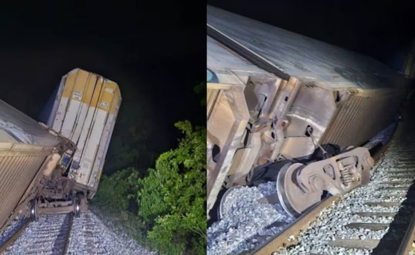 Tren Interoceánico vuelve a descarrilarse en Asunción Ixtaltepec, Oaxaca; no hubo lesionados