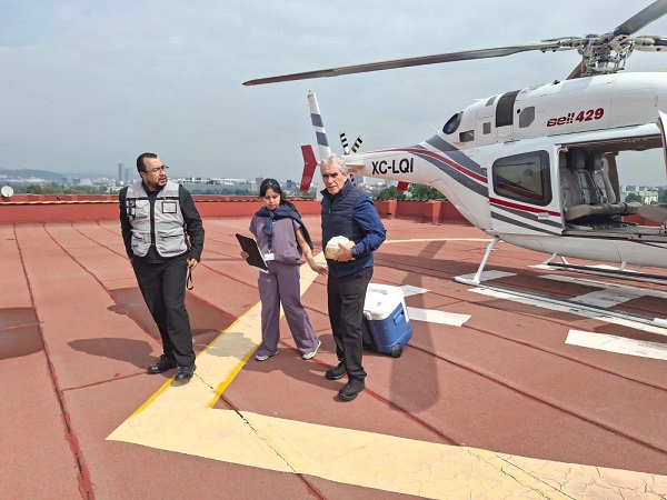 Secretaría de Salud de Hidalgo coordina traslado aéreo de órganos que brindarán una nueva oportunidad de vida a dos pacientes pediátricos