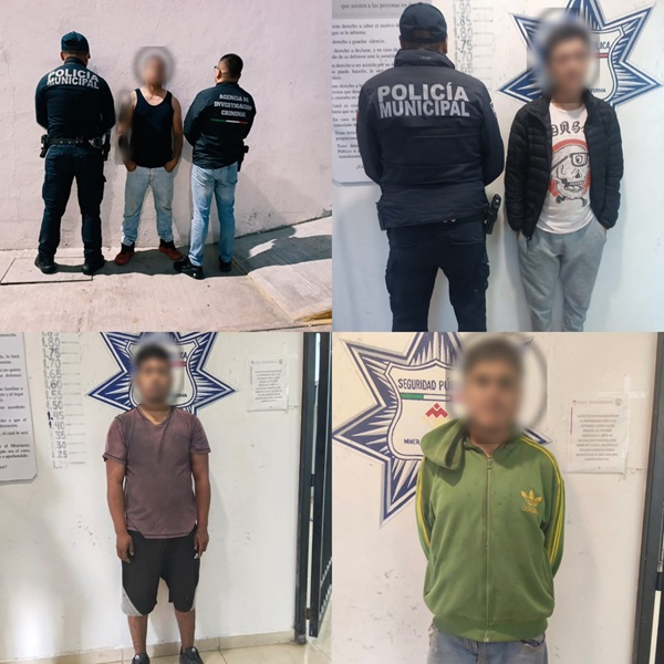 Operativos en Mineral de la Reforma dejan cuatro detenidos, droga asegurada y una motocicleta robada recuperada