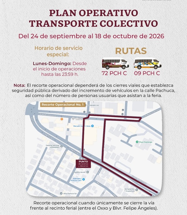 Así operará el transporte público durante la Feria de San Francisco 2026