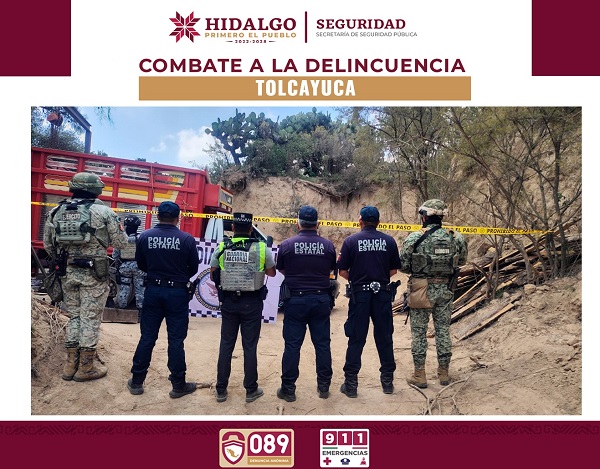 SSPH asegura predio utilizado para desmantelar tractocamiones robados en Tolcayuca