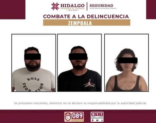 SSPH fortalece combate al narcomenudeo Hidalgo; detiene a tres personas en Zempoala