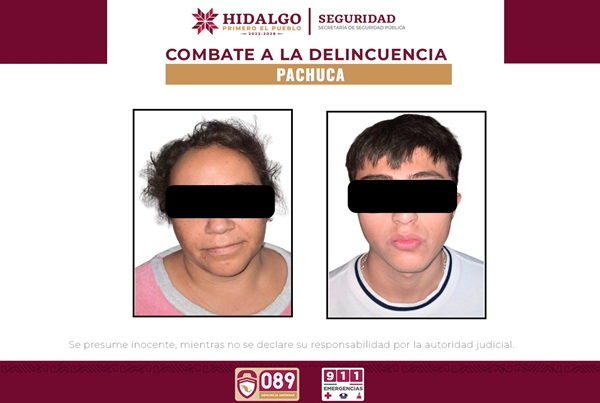 SSPH detiene a dos personas y asegura 640 dosis de presuntas drogas en barrio de Pachuca
